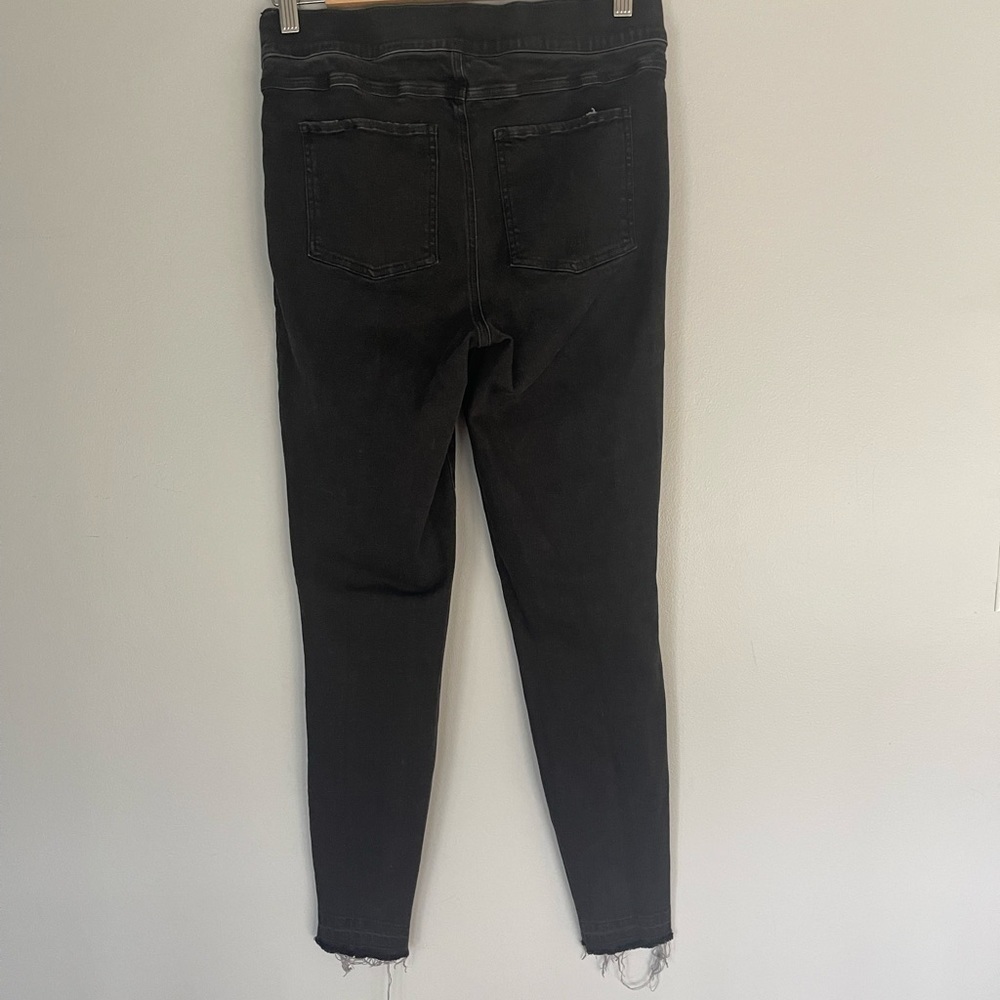 SPANX Vintage Black Distressed Ankle Skinny Pullon Leggings Elastic Waist - Picture 6 of 15